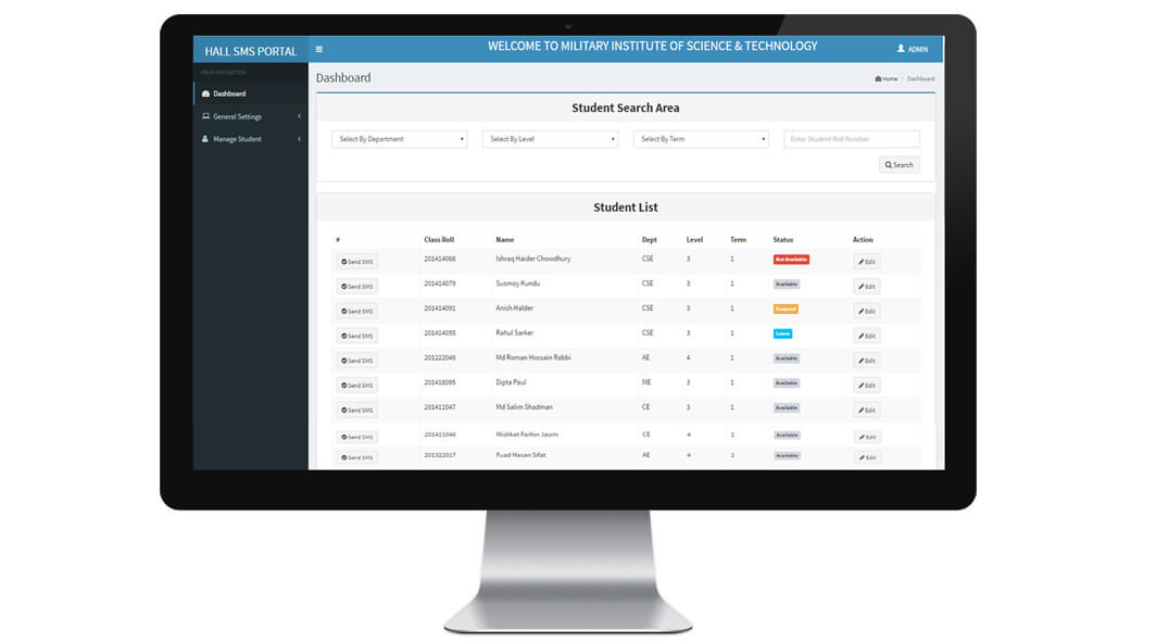 Hall Management System Web Application - MIST