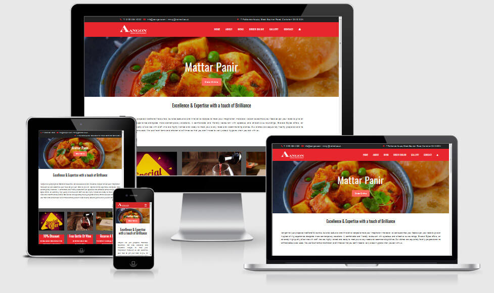 Corporate Website- Aangon Restaurant London